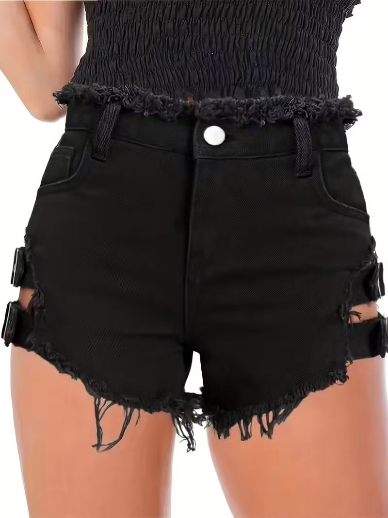 Женские черные джинсовые шорты – обзор и цена Shorts Denim Frayed