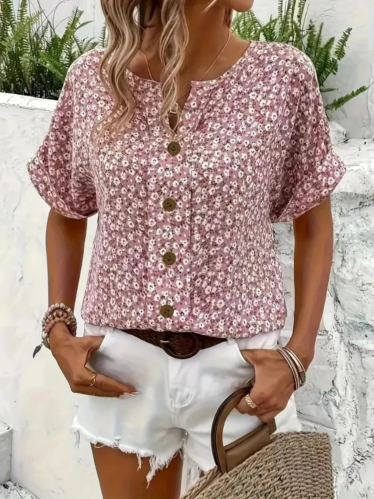 Женские рубашки больших размер – обзор и цена Romper Floral Print