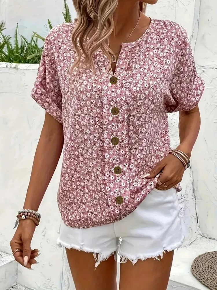 Женские рубашки больших размер – обзор и цена Romper Floral Print
