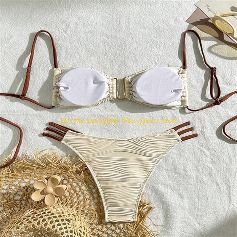 E56D Купальник-бандо с рюшами  – обзор и цена Swimsuit Bikini Ruched