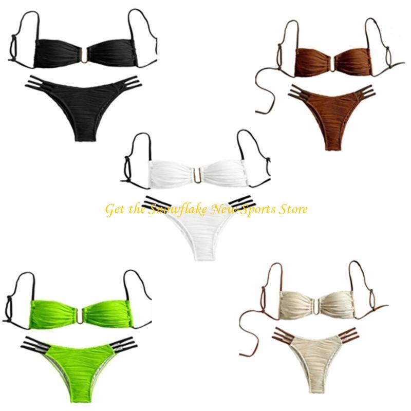 E56D Купальник-бандо с рюшами  – обзор и цена Swimsuit Bikini Ruched